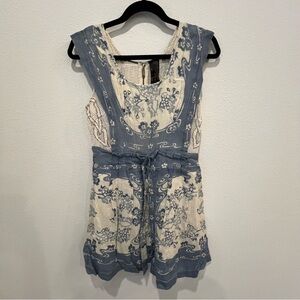 Free People Floral Sleeveless Crochet Dress Size S Romantic Farmer’s Daughter